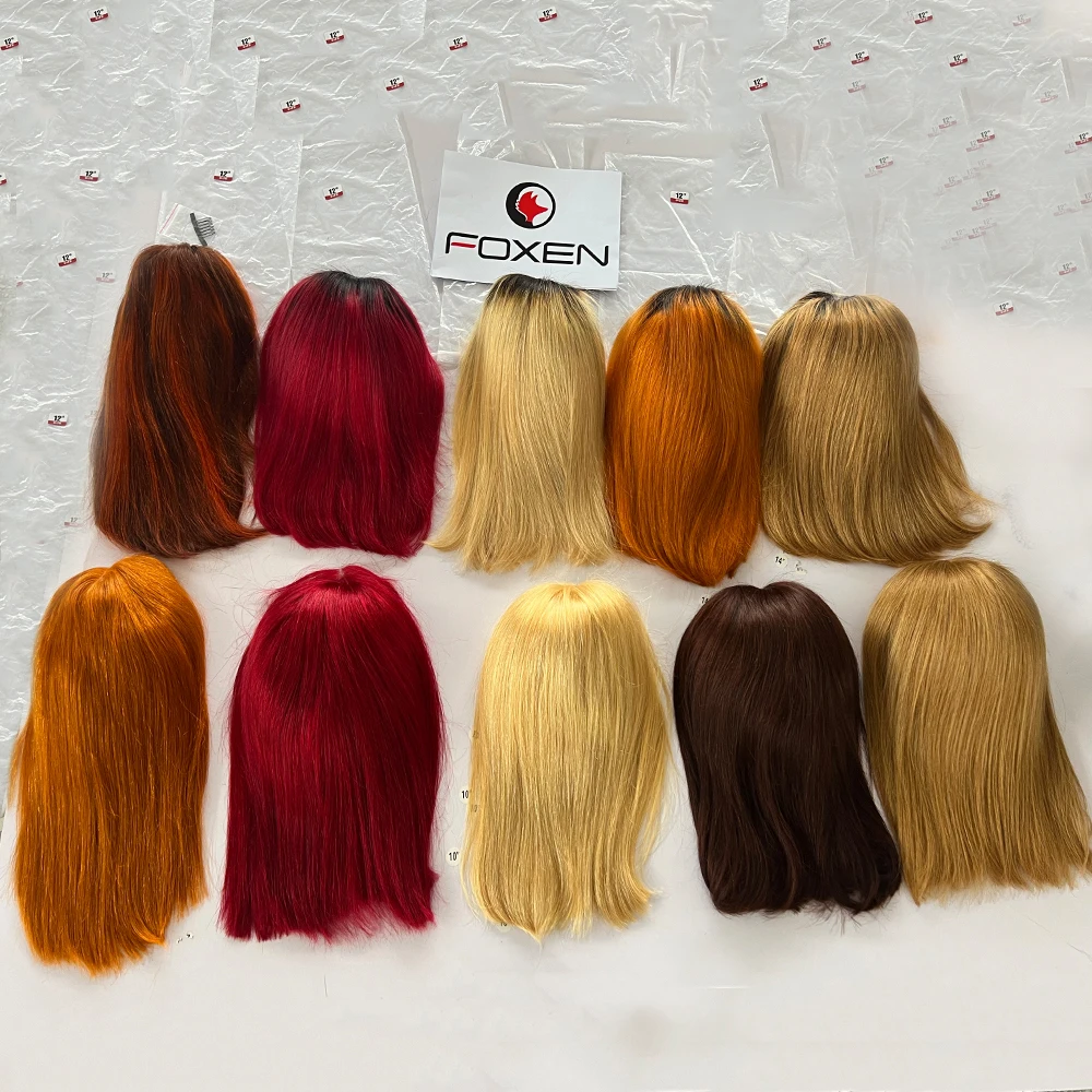 Vendor Cheap Double Drawn Virgin Hair Wig Glueless Full Hd Lace Wig Real Vietnamese Bone Straight Human Hair Lace Orange Bob Wig