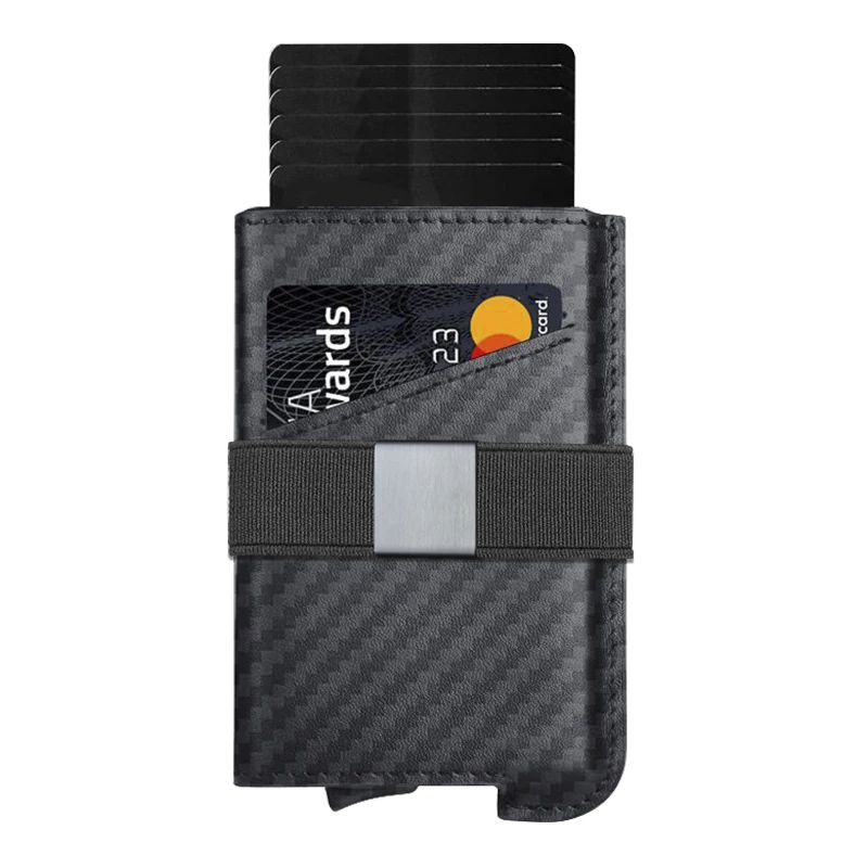 Minimalist Small Thin Smart Pop Up Wallet 2022 Hot selling  PU Leather Slim Wallets Aluminum Wallet