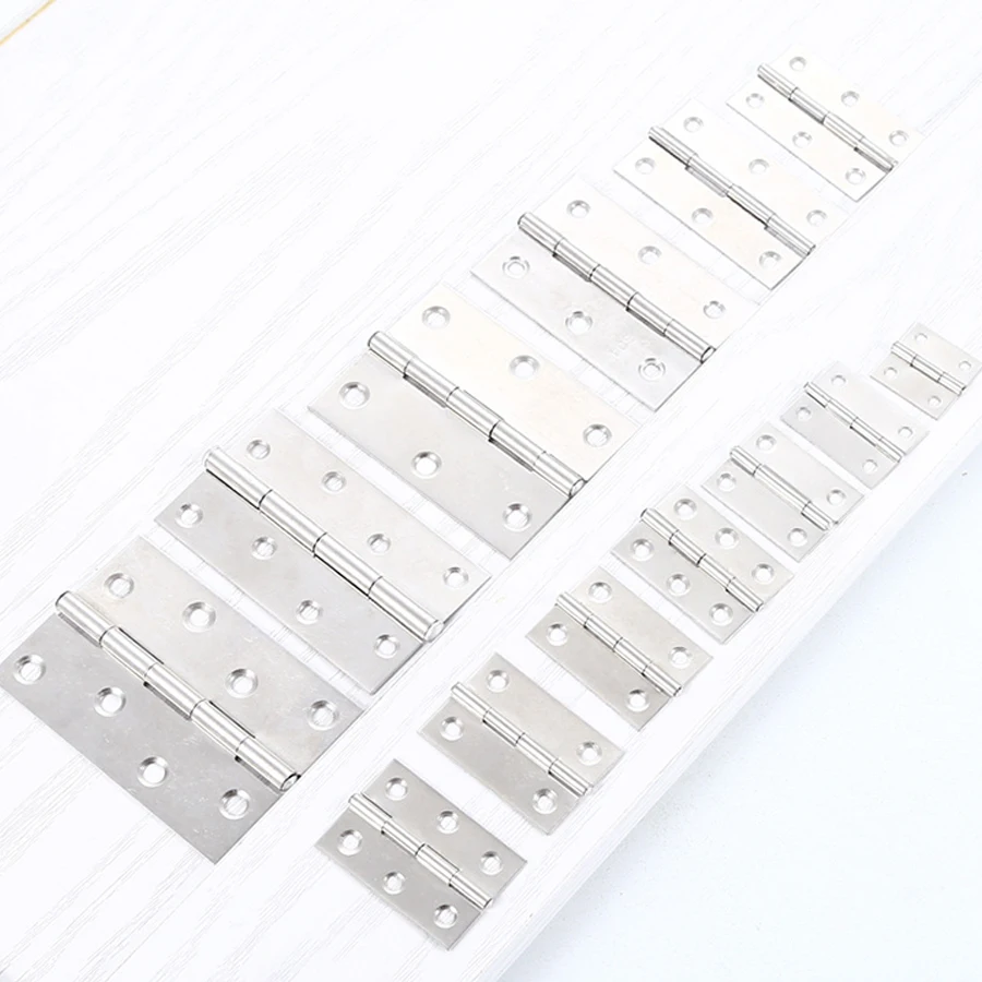 Small Series Door Hinge 1 1.5 2 2.5 3 3.5 4 Inch Mini Flat 304 Stainless Steel Door Hinges for Boxes and Window