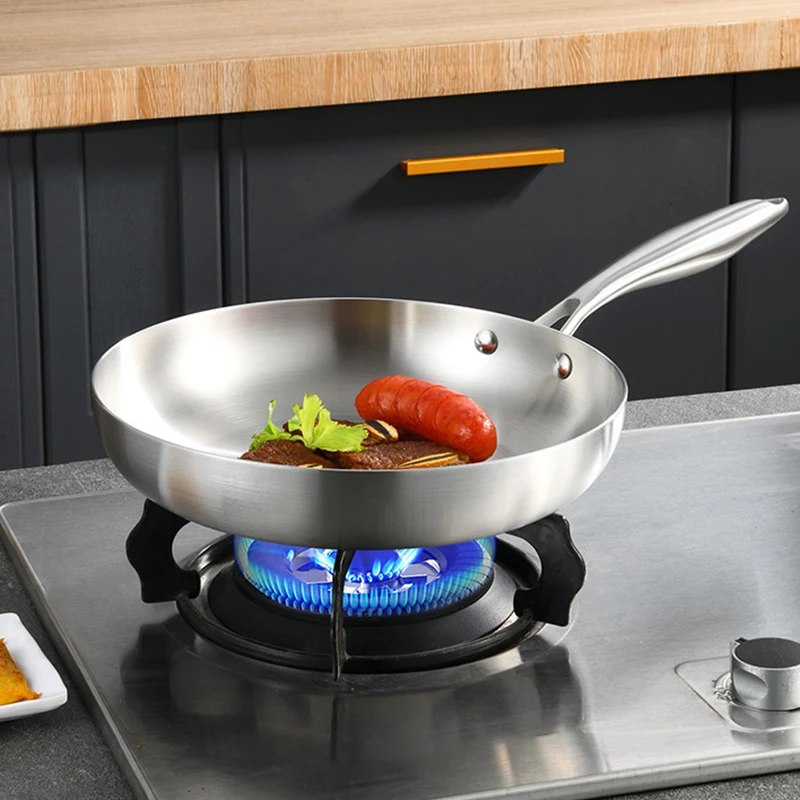 Meisite factory fry pan 304 stainless steel wok multi cooking nonstick sartenes wholesale kitchen wares korea frying panci