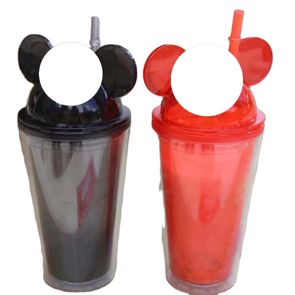 Pop Christmas Gift for Family Bling bling rhinestone Luxury crystal straw Mickey cup bottle cute coffee cup OEM customer design