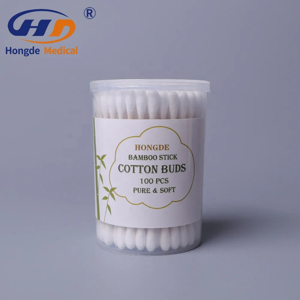 Eco-friendly disposable Bamboo cotton buds makeup remove ear cotton swab OEM