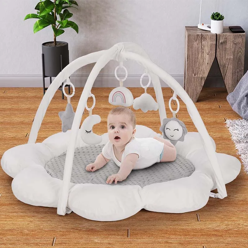 Baby Play Activity Gym Tummy Time Mat for Infant,Baby Gyms & Playmats for Babies 0 to 3 6 9 12 Months with 6 Toys