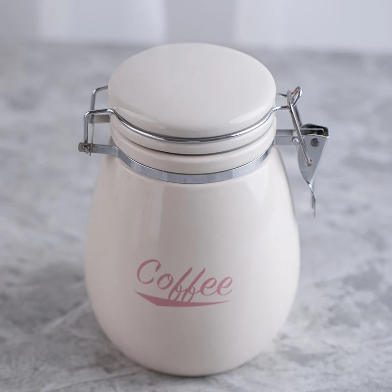 newest kitchen air tight Ceramic storage coffee sugar jar