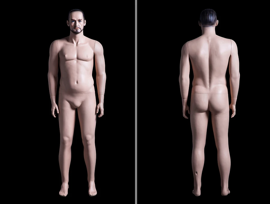 PLUSMAN3 male realistic mannequins head skin plus size mannequin white