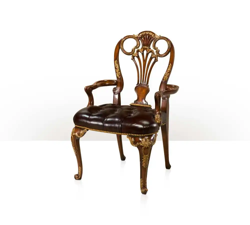 Wooden Living Room Sofa Luxury Leather Cushion Mahogany Living Room Sofa  Living Room Furniture