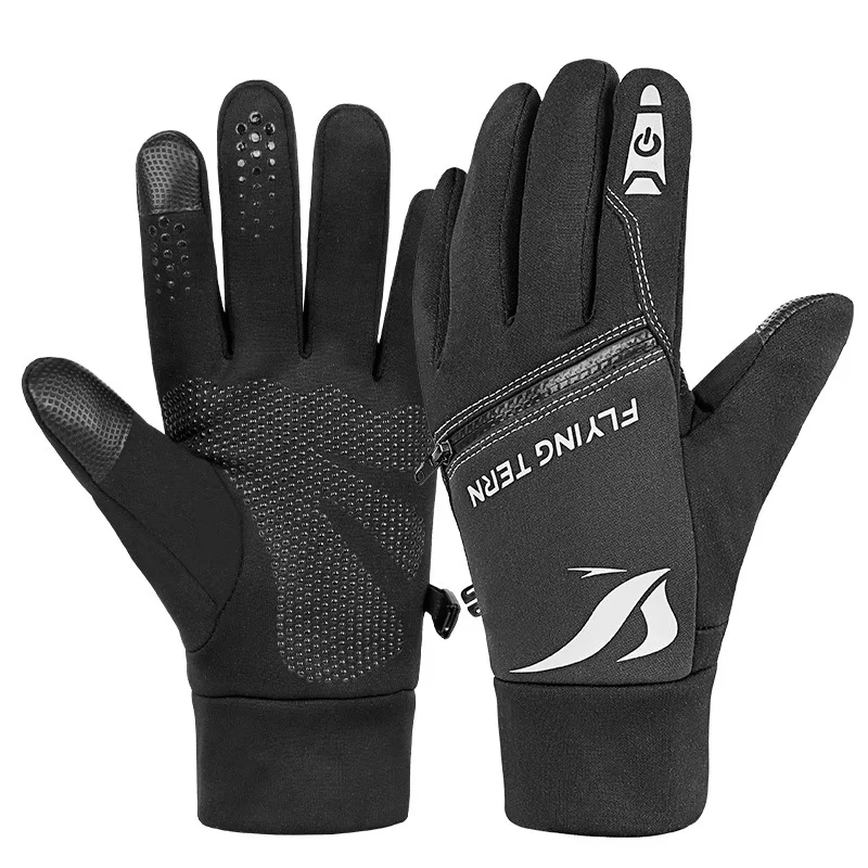 Winter Gloves Fleece Full Finger Sports Winter Warm Gloves Non-slip Touch Screen Outdoor Cycling Gloves
