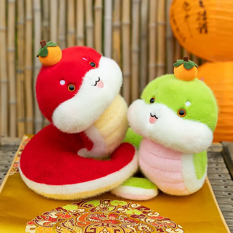 Super soft small plush toy year of the snake cuddly 2025 new year snake plush toys plush snake toy new year trade gift