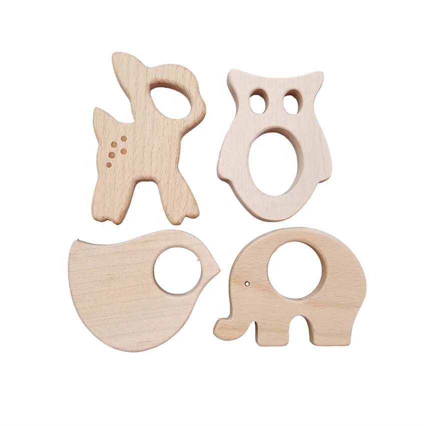 Custom made natural unpolished wood forest animal fine motor development educational baby boy girl kids gift wooden toys