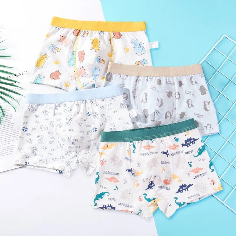 high quality custom printed breathable Manufacturer Teen Print cartoon Shorts Brief Kids boys cotton boxers underwear