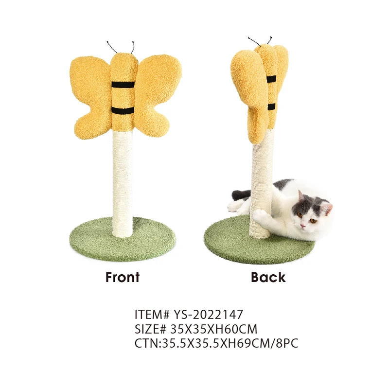 Cat Toy Accessories Products New Tend Indoor Cats Tower Natural Sisal Small Scratcher Climbing Cute Flower Carrot Cat Tree