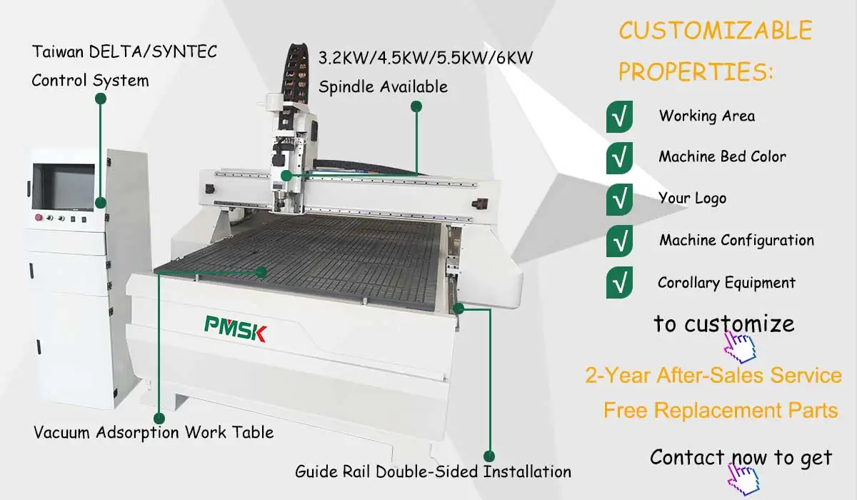 Jinan pmsk 2d 3d Cnc Router Woodworking Machinery Mdf Cutting Cnc Atc Router