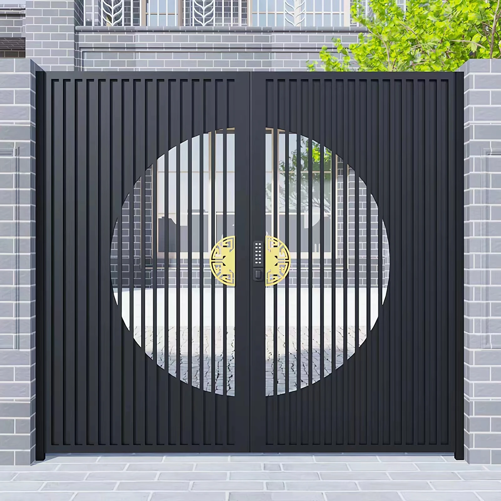 Villa gate retro engraved rural old door old elm Chinese style antique double entry door courtyard