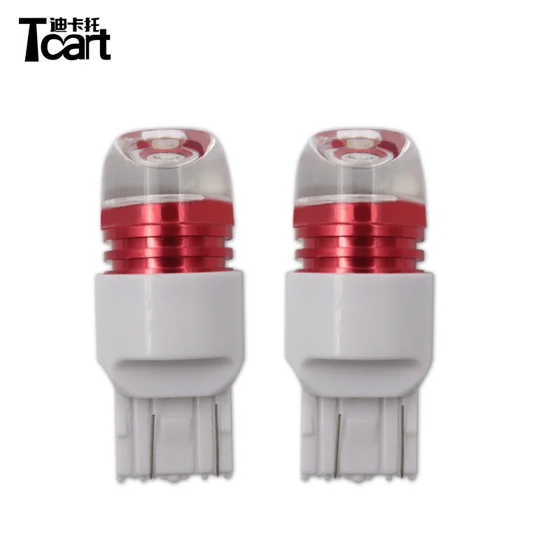 Tcart auto lighting 12v 3w high power car turn signal light T20 strobe car led tail bulb brake stop lamp white amber red color