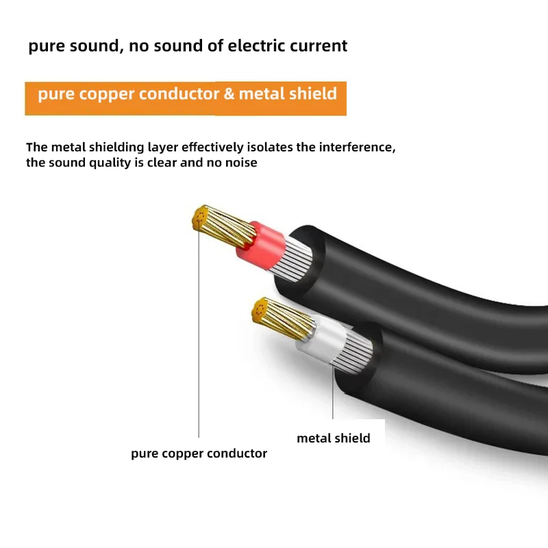 Support Customization 24k Gold Plated 0.5 1.2 2 3 5m Male To Male Rca Audio Cable For Laptop Tv Dvd