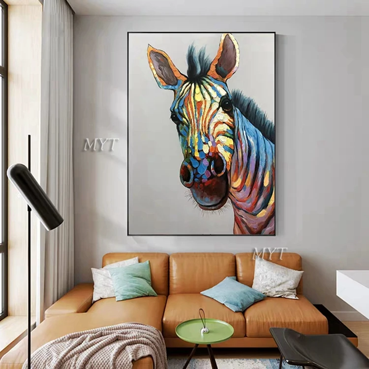 
New Arrival Handmade Paintings Canvas Animal Horse Head Oil Painting Modern Wall Art 