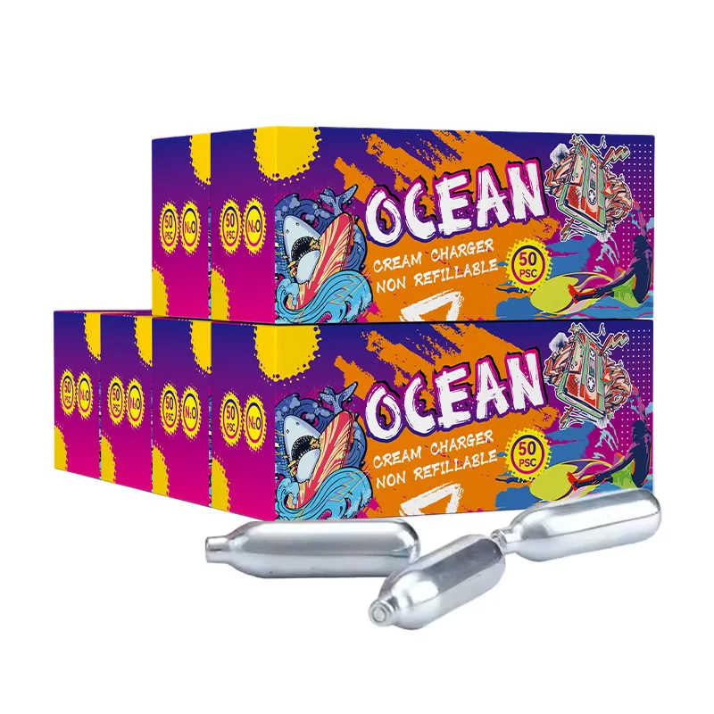 Factory 8g High Pressure Steel Gas Cylinders 50pcs/Box Fresh Cream Whipped Cream Chargers