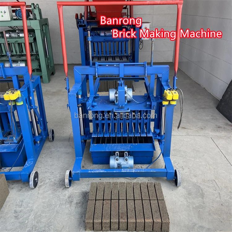 Household Bestseller BR2-45 Middle Mobile Concrete Hollow Block Brick Making Machine/Manual Diesel Brick Making Machine