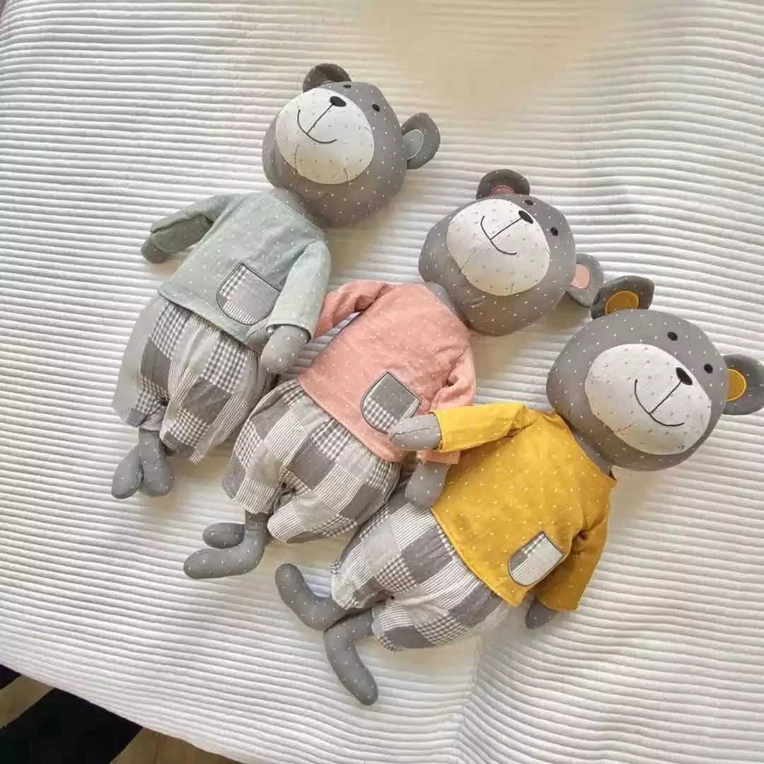 Kids Pure Cotton Fabric Bear Doll Cartoon For Cute Cheap Gifts