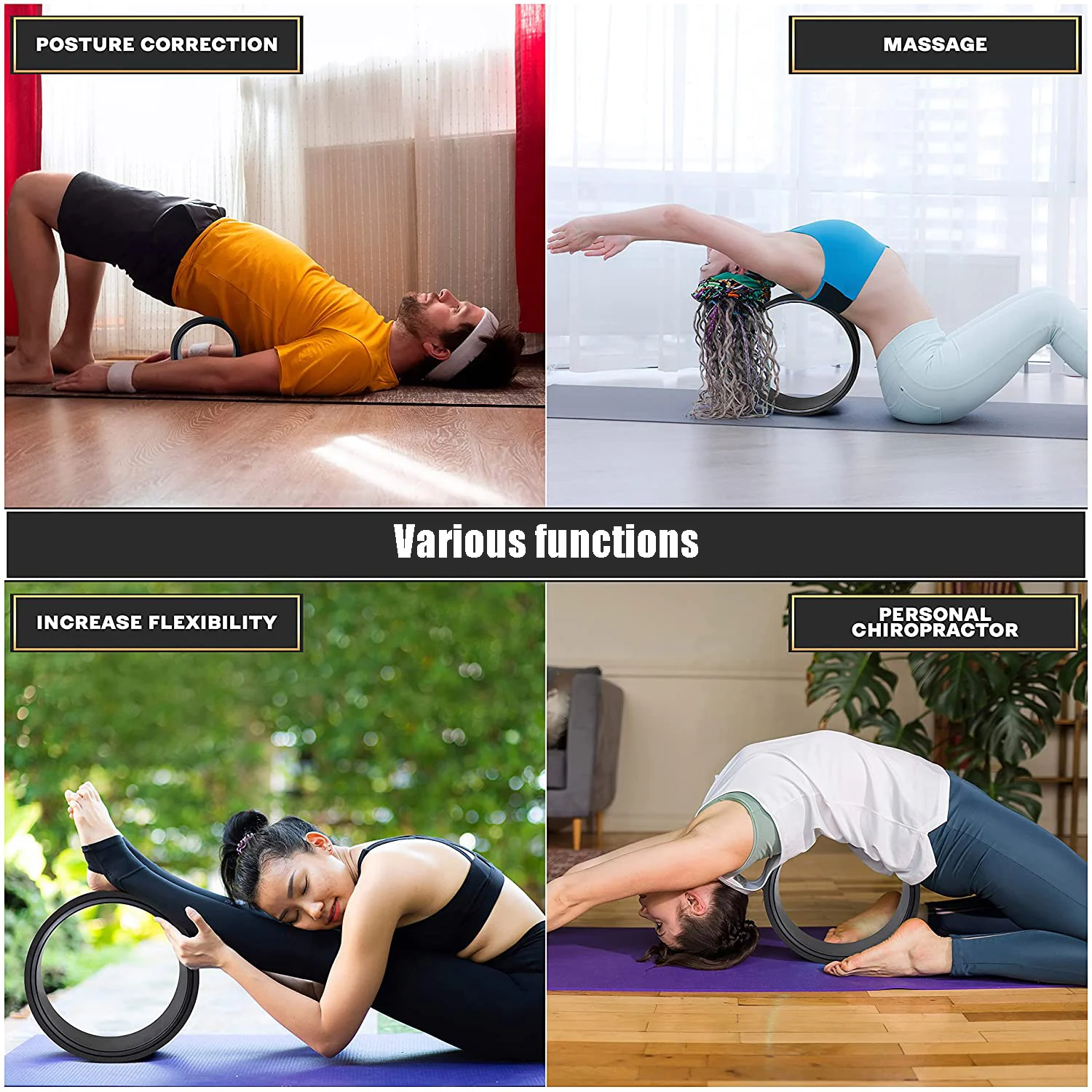 Quality Assurance Hot Sale Gym Fitness Massage Wooden ABS Yoga Set Custom Roller Cork Yoga Wheel