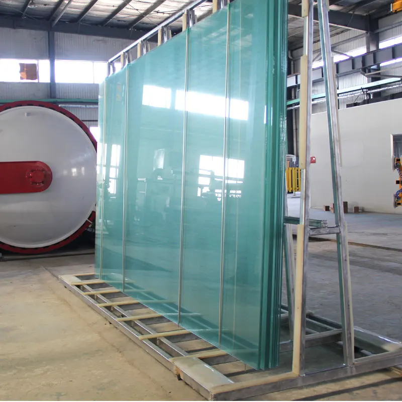 Glass Toughened Sandwich Clear Toughened Laminated Glass Machine Cutting Machine Orange White 110 Mm Thickness