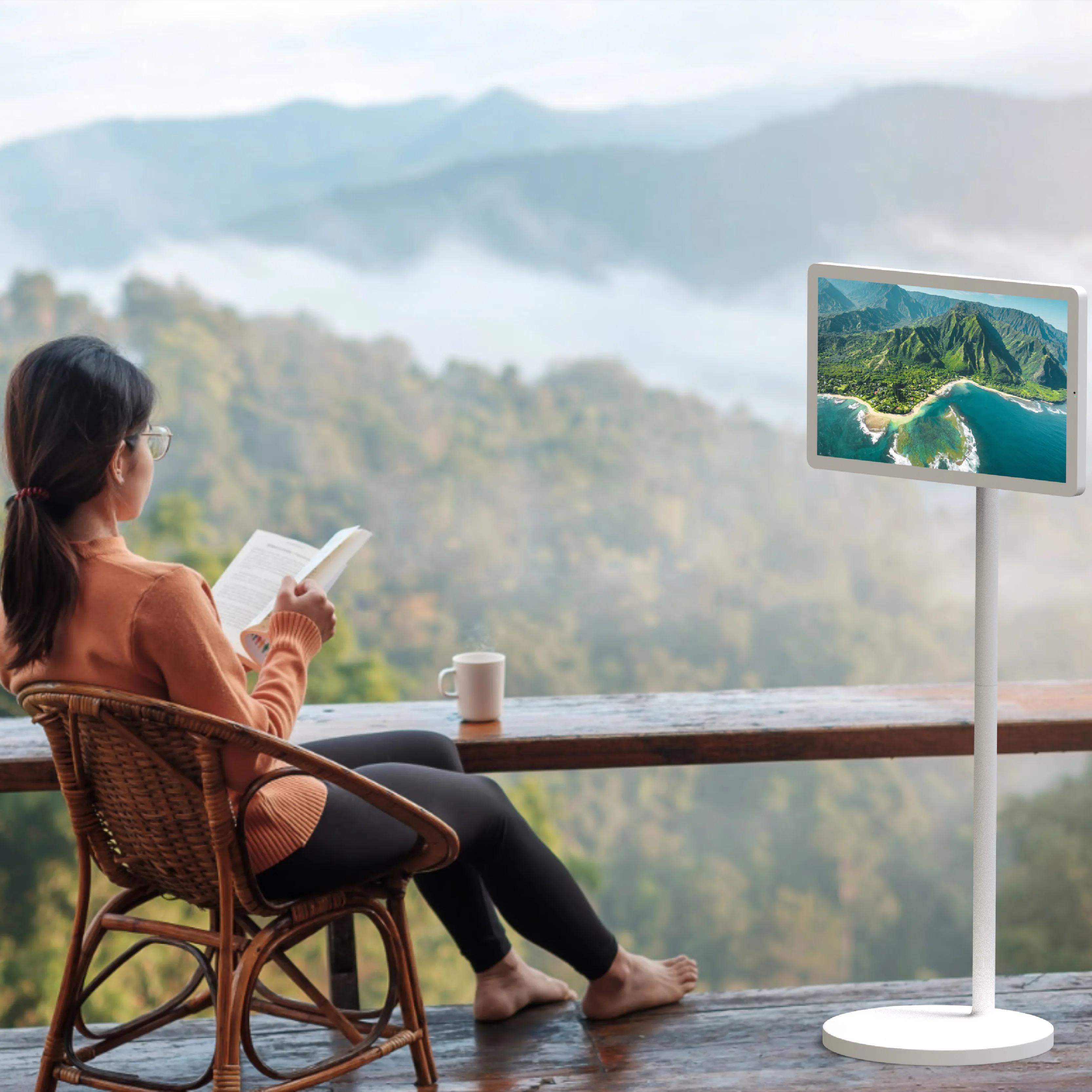 21.5 Inch Multi-scenario Touch TV Learning And Fitness Movable Live Broadcast Machine Advertising Player Live Broadcast Machine