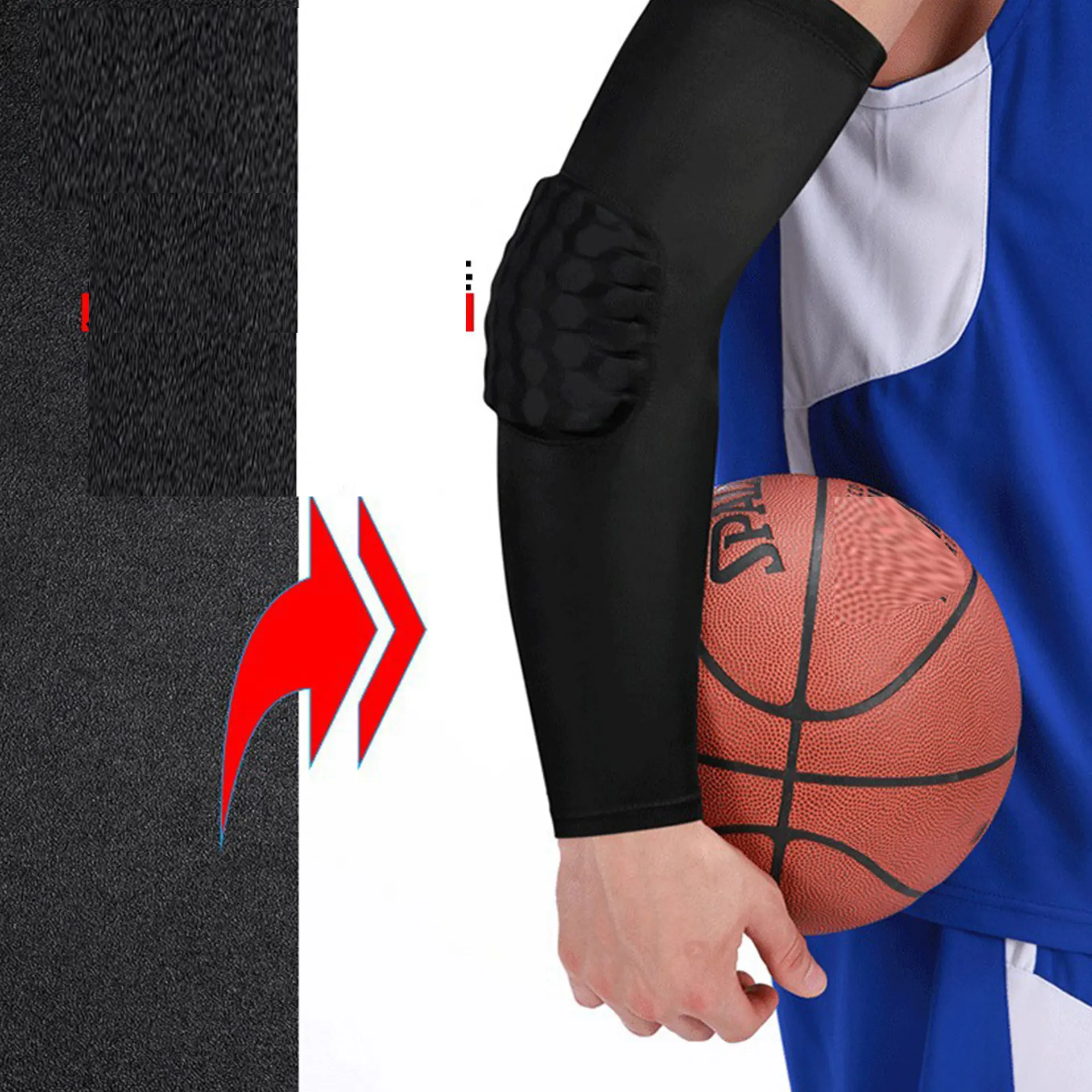 Professional Sports Protective Arm Sleeve Honeycomb Anti-collision Basketball Elbow Support