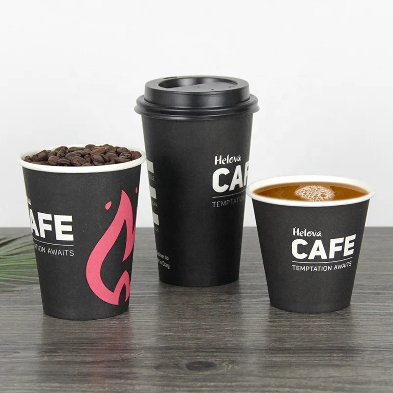 Wholesale Printing 8oz 12oz 16oz Single Wall Disposable Paper Cups customized hot coffee paper cup with sleeves and lid