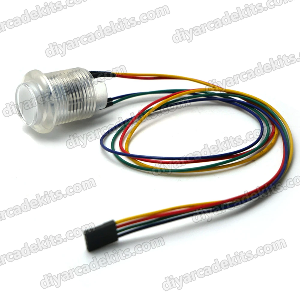 3.3V Illuminated Button Switch LED Concave Cover Button 7 Ribbon GoldLeaf RGB Push Button Accessories for Arcade Pinball Machine