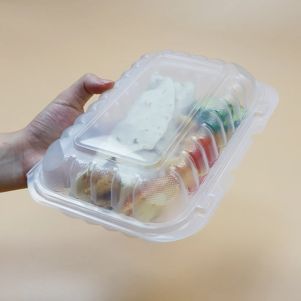 9x6 Inch Clamshell Food Containers 28 oz Clear Hinged To Go Containers Microwave Freezer Safe Bpa Free Take Out Container