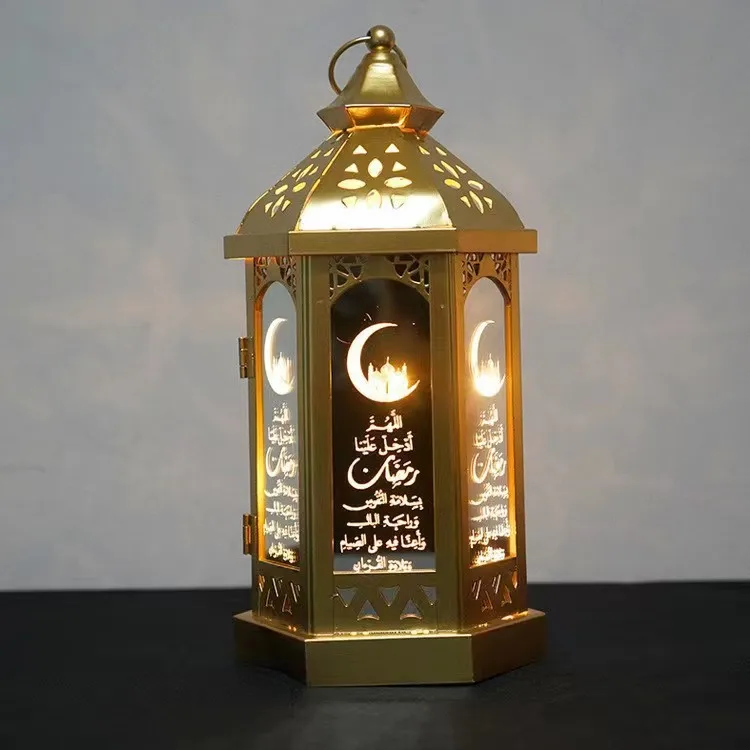 New Ramadan Decorations Table Decor Lantern LED Hanging Light Eid Mubarak Decoration Ramadan Gift Lanterns