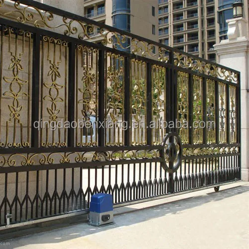 Modern Wrought Iron Gates for House and Villa Steel Open Style Automatic Retractable Swing Beautiful Sliding Gate