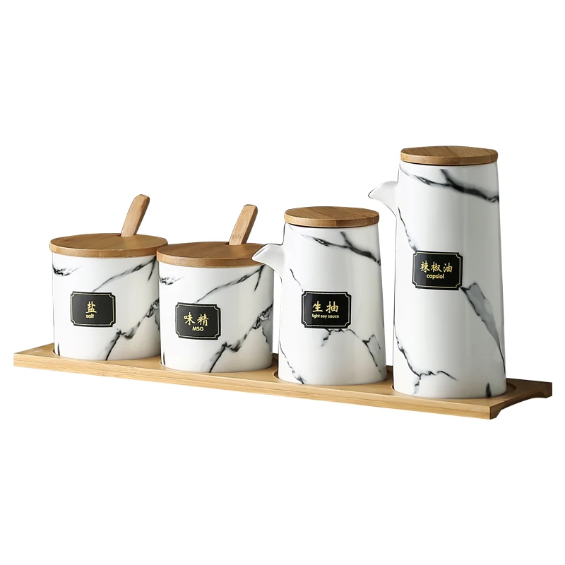 
Most Popular Custom White Kitchen Ceramic Container Seasoning Bottle Spice Jar Set 