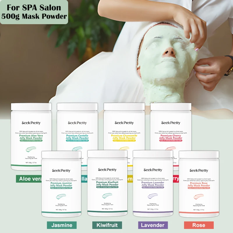 OEM Private Label Vajacial Facial Spa Salon 500g Peel Off Moisturizing Hydrojelly Mask Powder Alginate Mask For Face Neck