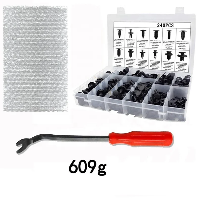 240 PCS Car Retainer Clips Auto Plastic Fasteners Kit Push Trim Pin Rivet Bumper