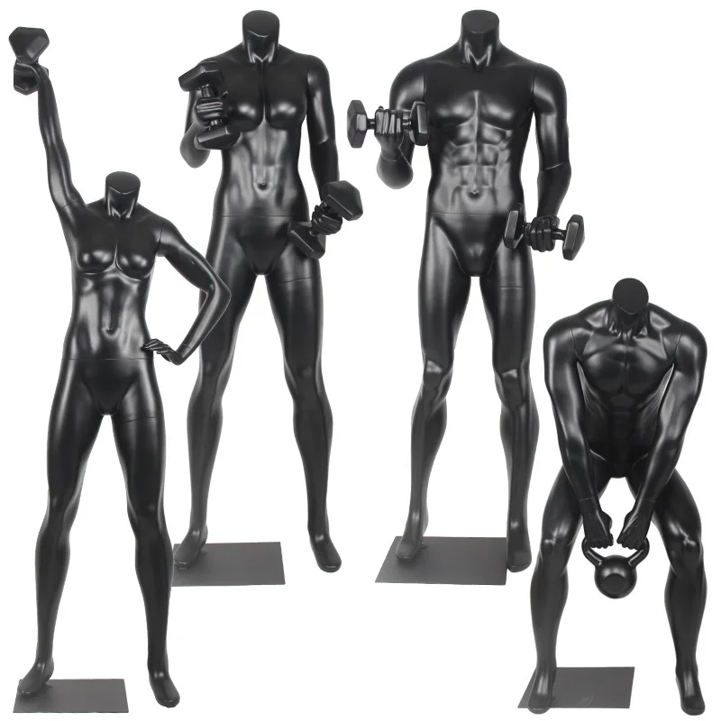 New Style High Quality  Sport  Display Clothes Mannequin Black  Model Full Body  Male Or Female Mannequin for Clothing