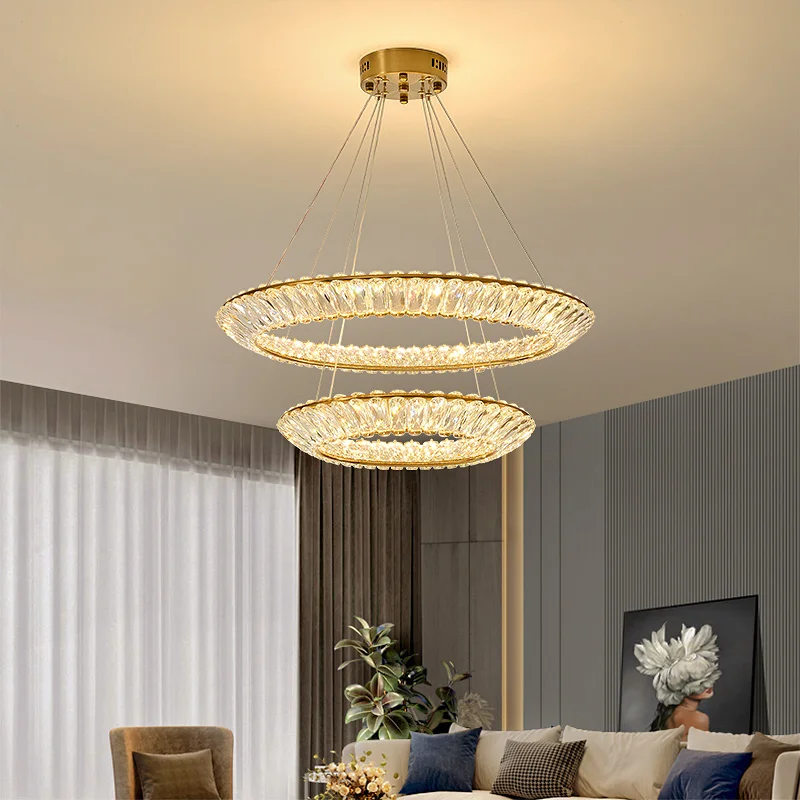Modern light luxury crystal chandelier is suitable for living room bedroom dining room LED crystal lamp chandelier
