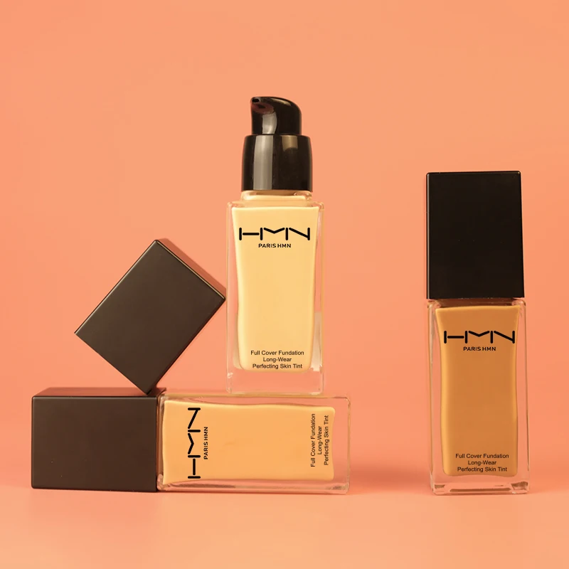 HMN Professional Liquid Foundation Concealer Cosmetics Sunscreen Long Lasting Full Coverage Liquid Foundation Makeup