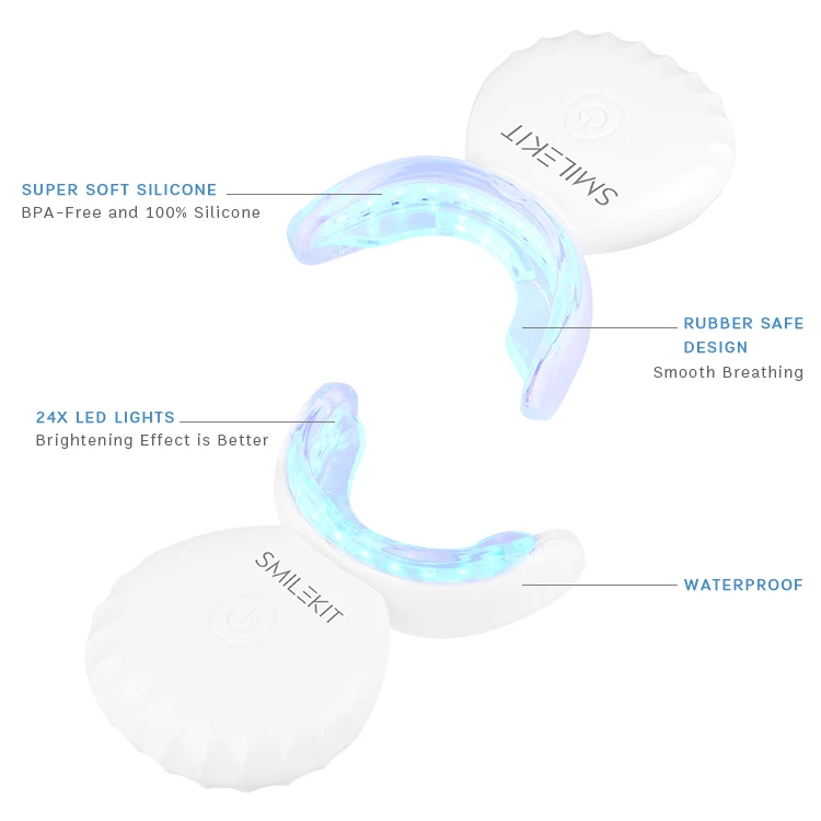 Smilekit One-stop Sell Disposable New Formula Led Teeth Whitening Light With Mouth Mold Teeth Whitening Light