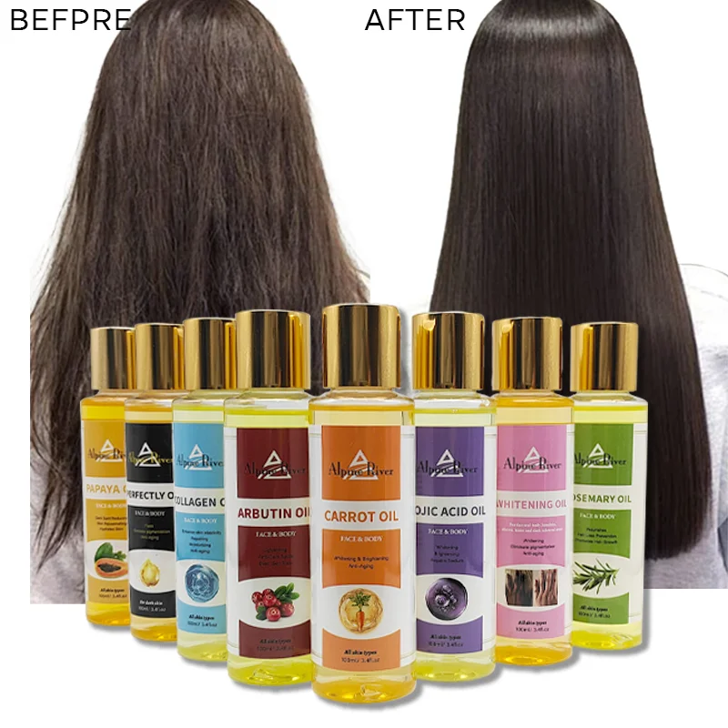 Alpine River 100% natural Organic Vegetarian Skin Whitening Oil Carrot Remove Dark Spots Jojoba Papaya Body Massage Oils