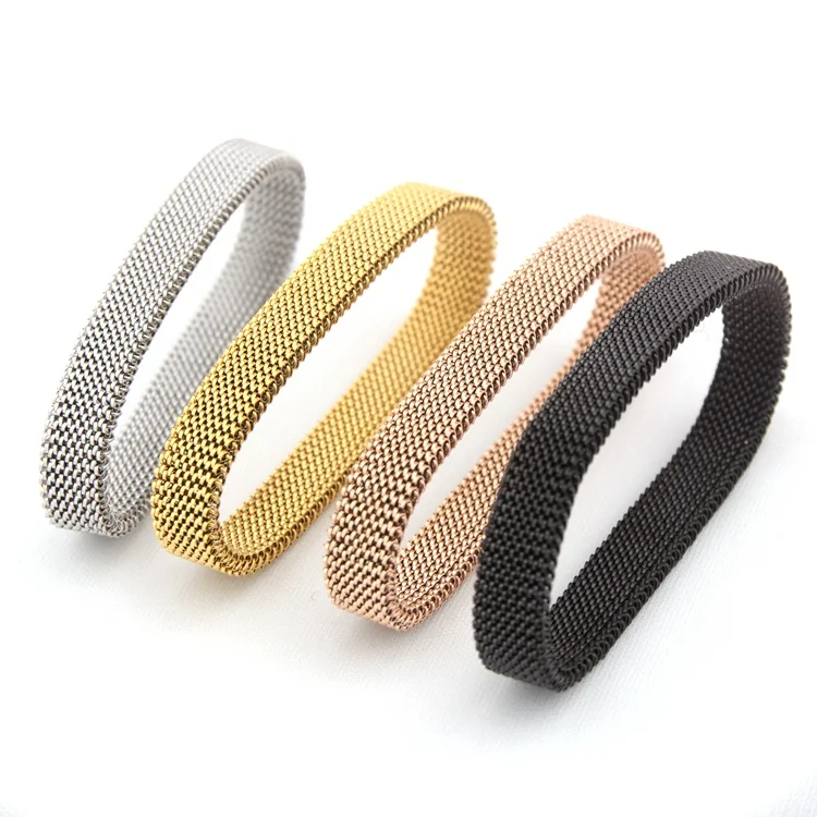 New design Elastic 18K gold mesh bangle with high quality