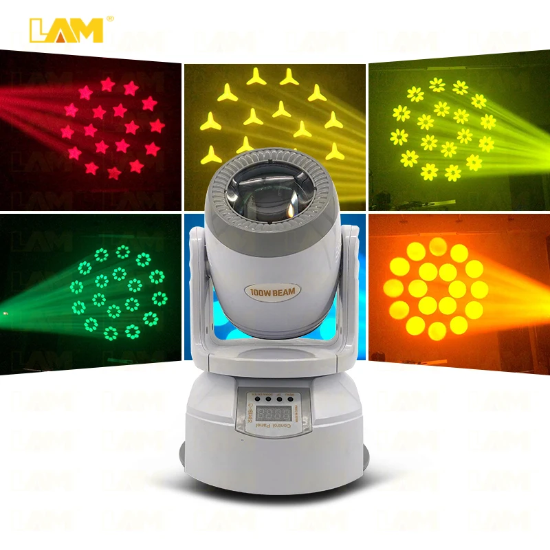 White Housing 100W Led Spot Moving Head Light Ceiling Type Beam Led Disco Mini Moving Head for Wedding Party Dj Shows Disco Bars