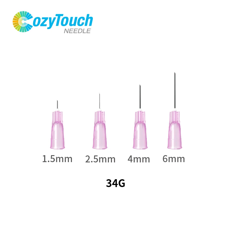 Cozytouch Ce Marked Medical Hypodermic Disposable Sterile 34G 4Mm Injection Needle In Box