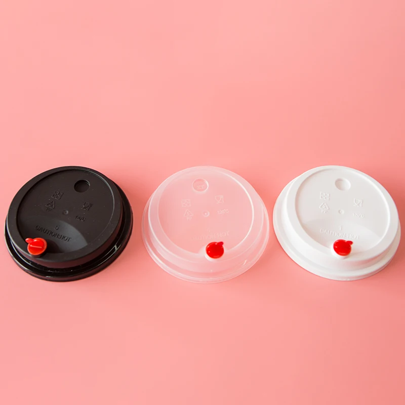 90 95 Caliber Disposable Thickened pp Black White Injection Cup Lid with Stopper