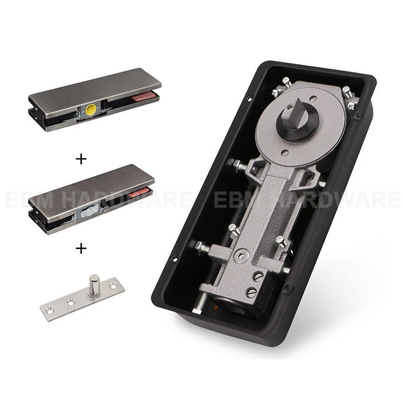 Rockwell Hydraulic Power Adjustable Concealed Floor Spring Hinge & Glass Door Patch Set