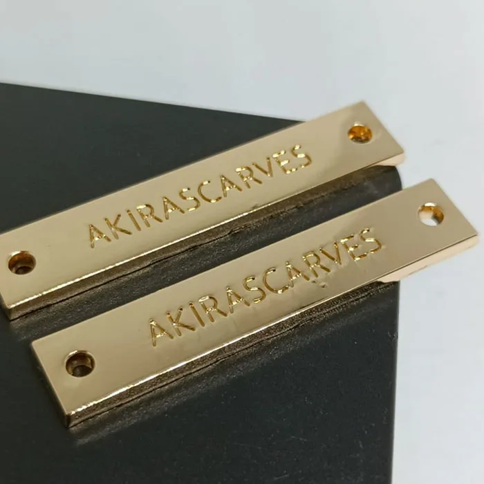 Bag Accessories Custom Handbag Hardware Engraved Metal Brand Logo Plate Tags,High Quality Custom Metal Logo Labels