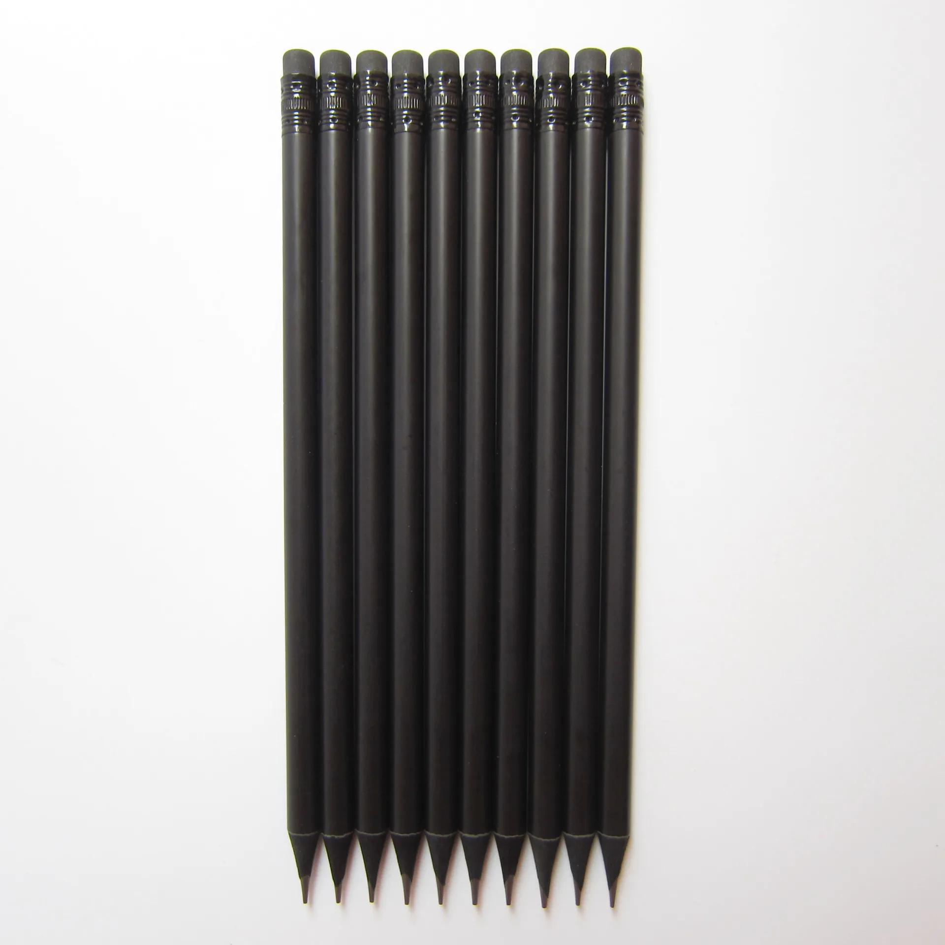 Advertising Gift Pensils Customized Logo Printed 7 Inch HB Lead Black Basswood Pencil With Eraser