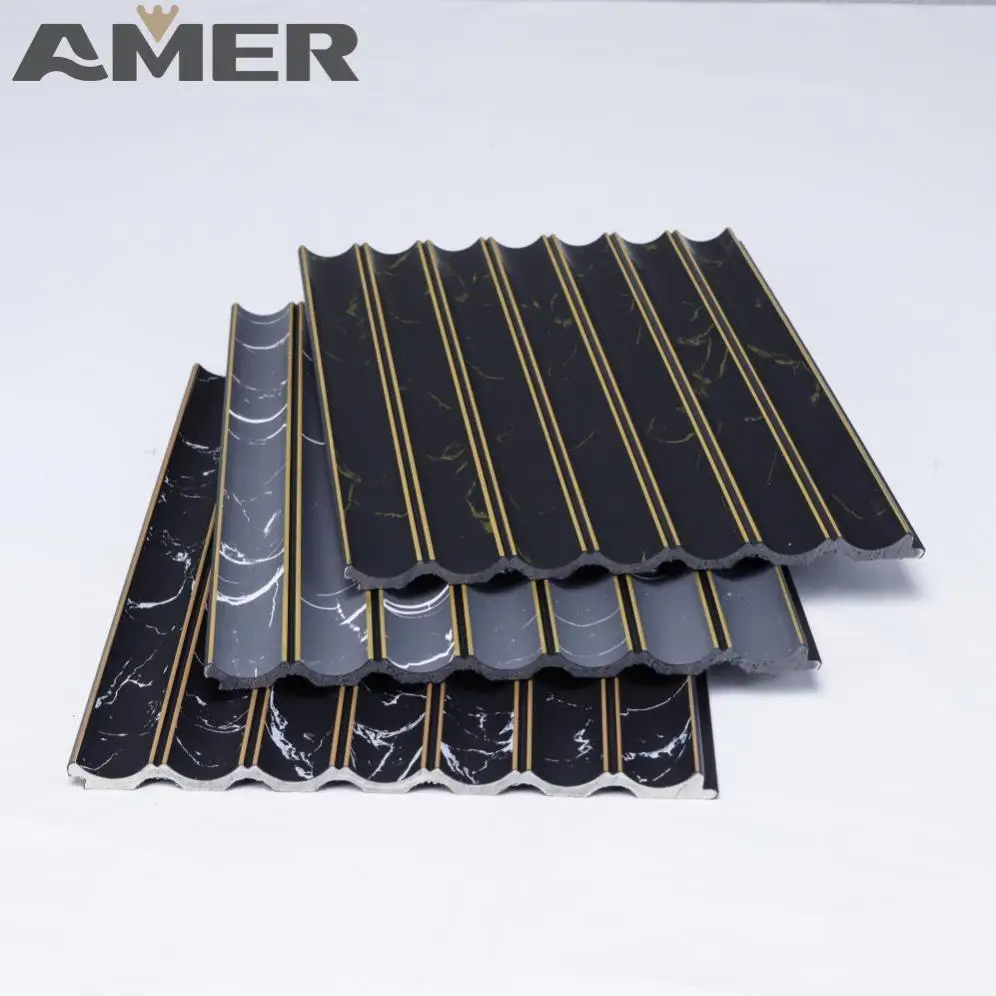 Amer Factory Price Multi Design PS Wall Panels Polystyrene Plastic Material Wall PS Slat Panel