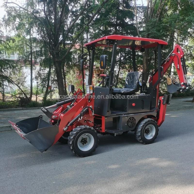 2023 new design mini electric tractor loader backhoe front compact backhoe tractor loader with backhoe