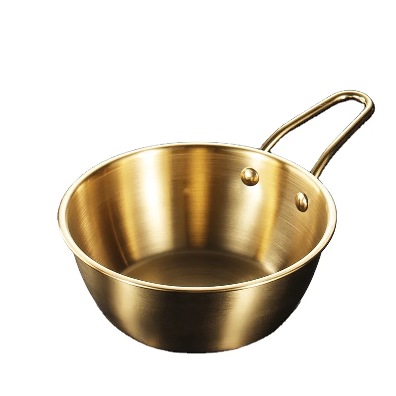 Korean Style Camping Stainless Steel Gold Multifunctional Pickle Bowl Ramen Bowl with Handle